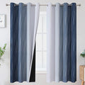 Navy Blue and Greyish White Blackout Curtains for Boys Bedroom 63 Inch Long (Navy Blue and Greyish White / 52"W x 63"L (Pack of 2))
