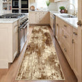 Washable Runner 2'x6' Abstract Area Rug for Hallway Brown Tan (Brown/Tan / 2' x 6' (Runner))