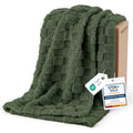 Checkered Fleece Throw Blankets for Bed (Green / Throw XL (50" X 70"))