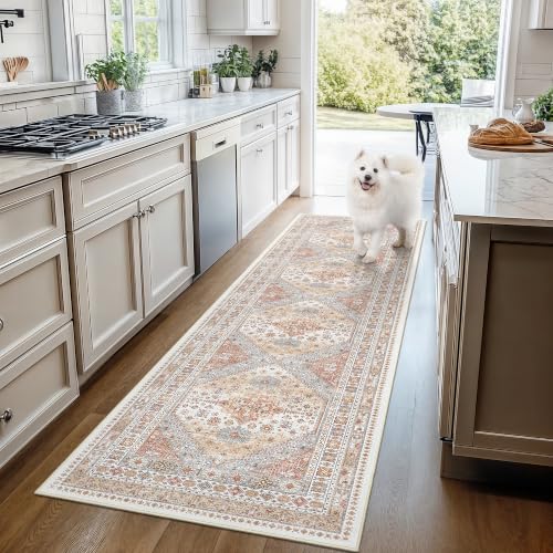 Washable Runner Rug 2.5x14 (Orange / 2'6" x 14' (Runner))