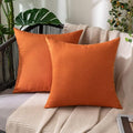 Decorative Outdoor Pillow Covers Fall 12x12 Orange (12" x 12" (Pack of 2) / Orange)