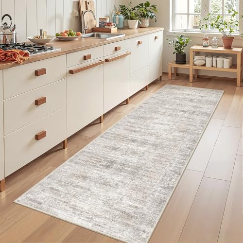2x8 Runner Rug Non Slip (Brown/Grey/Ivory / 2' x 8' (Runner))
