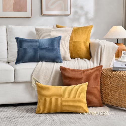 2 Packs Tan Decorative Throw Pillow Covers 16x16 Inch for Living Room Couch Bed Sofa (Tan / 16" x 16" (Pack of 2))