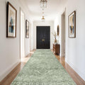 4x10 Washable Hallway Runner Rug (Muted Sage Green / 4x10)