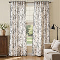 Vintage Floral Linen Curtains 90 Long for Living Room 2 Panels (Black / 50"W x 90"L (Pack of 2))