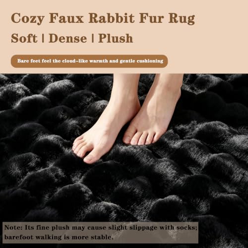 Black Rabbit Plush Rug 6'x9'