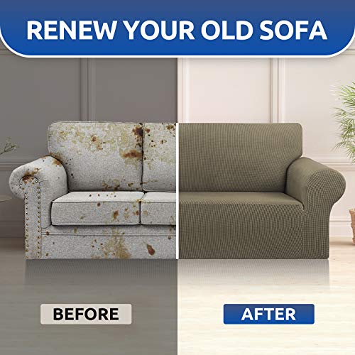 Stretch Couch Covers for Sofa (Khaki / Large)