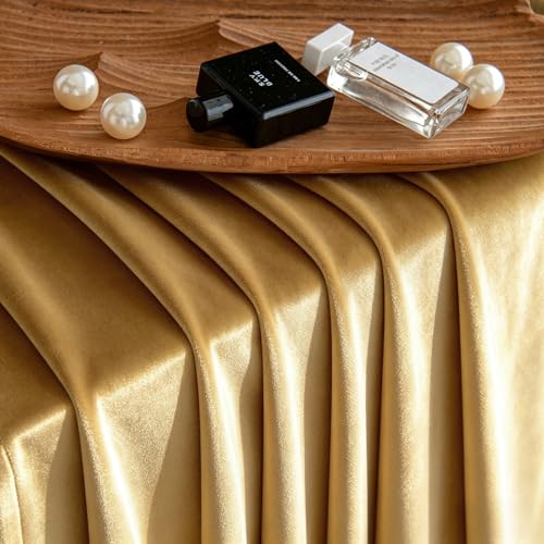 Velvet Blackout Curtains Golden 52 x 108 Inch Length 2 Panels (Golden / 52"W x 108"L (Pack of 2))