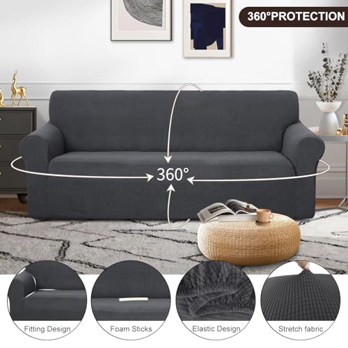 Oversized Stretch Couch Cover Slipcover (Dark Grey / Xl Sofa)