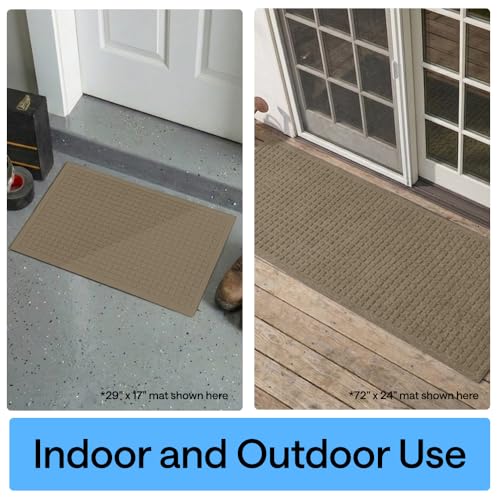 HydroABSORB Door Mat for Indoor Outdoor Use (Beige / 35" X 23")