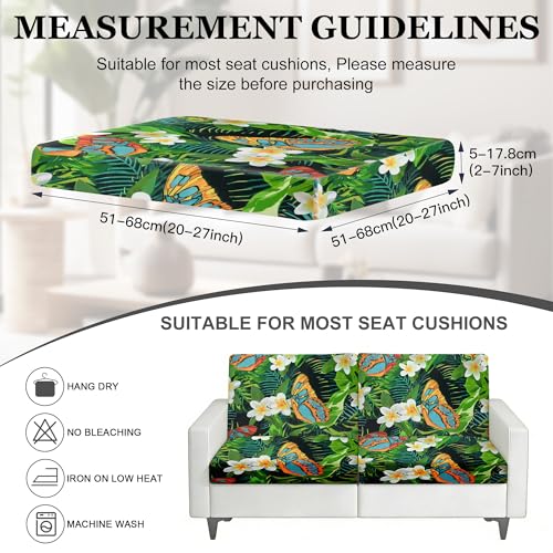 4 Pcs Outdoor Cushion Covers (Watercolor Green Leaves / 4PCS)