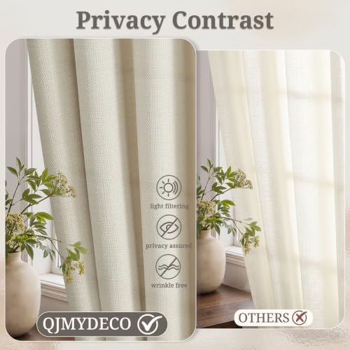Viral Pinch Pleat Semi Sheer Cream 90 Inch Living (Cream / 40"W x 90"L (Pack of 2))