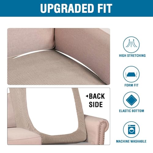 Super Stretch Individual Chaise Cover Sectional Couch Covers for L Shaped Sofa Both Left (Sand / Chaise Cover Large)