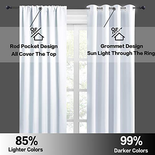 Short Privacy Curtains 30 inch Long for Bathroom Window (Greyish White / 42"W x 30"L (Pack of 2))