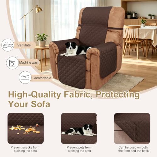 Reversible Recliner Chair Covers (Chocolate/Chocolate / 28'' Recliner)