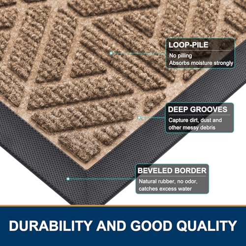 Front Door Mat Outside Entrance (Coffee / 29.5" X 17")