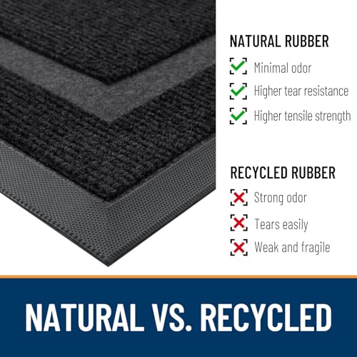 Front Door Mat Outside 35x23 (Black / 35" x 23")