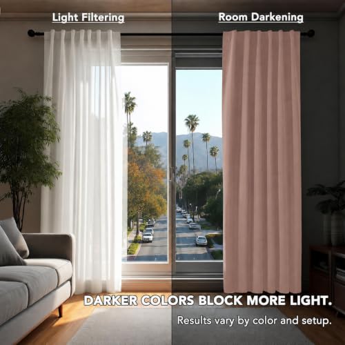Blackout Curtains for Bedroom (Coral Pink / 52"W x 45"L (Pack of 2))