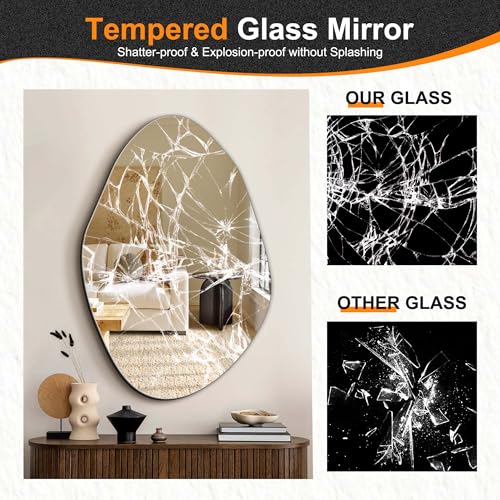 Irregular Wall Mirror (Frameless / 36"L x 24"W)