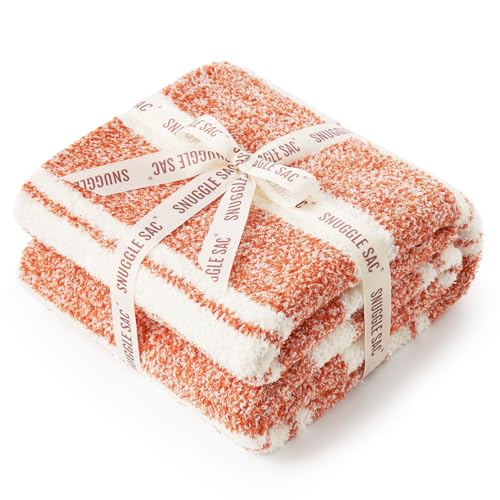 Orange Bedding Blanket Ultra Soft Microfiber (Stripe Orange / Twin (60"x80"))