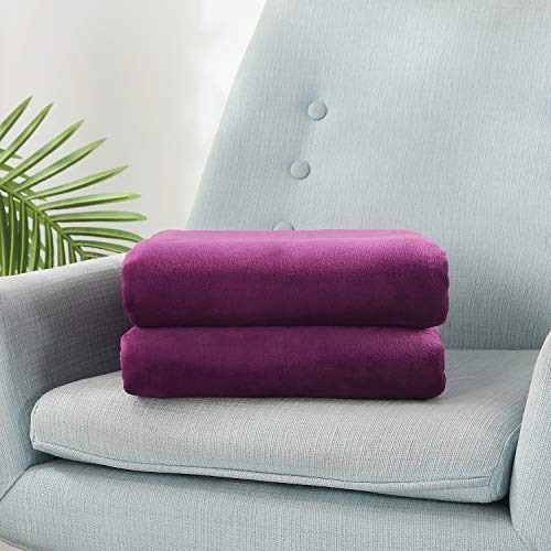 Large Flannel Fleece Throw Blanket (60"x80" / Purple)