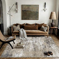Brown Area Rug 5x7 Modern Abstract (Abstract Brown / 5' x 7' (Rectangular))