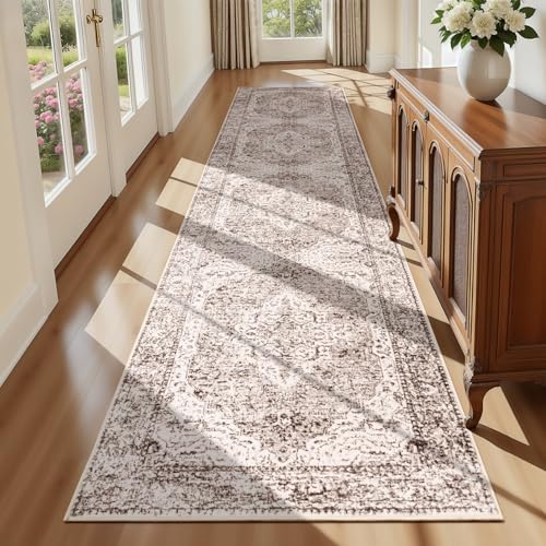 2x10 Runner Rug for Hallways (Vintage Beige Brown / 2' x 10' (Runner))