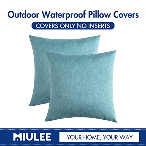Decorative Outdoor Pillow Covers Waterproof 18x18 Turquoise (18" x 18" (Pack of 2) / Turquoise)
