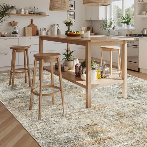 9x12 Area Rugs for Living Room Washable Rug Abstract Orange (Orange/Brown / 9' x 12' (Rectangular))