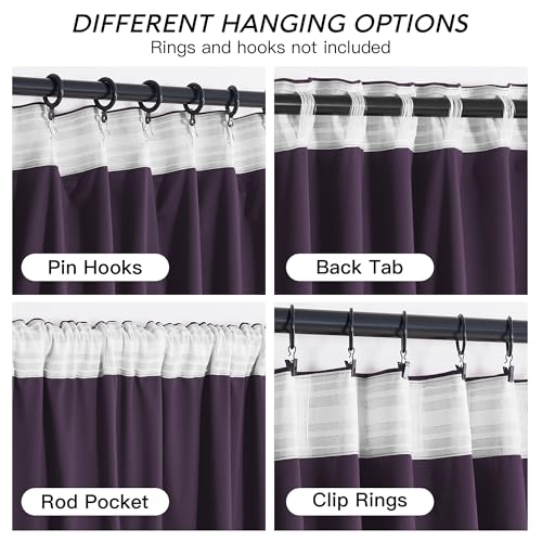 Purple Velvet Blackout Curtains 84 inches for Bedroom Living Room (Purple / 52"W x 84"L (Pack of 2))