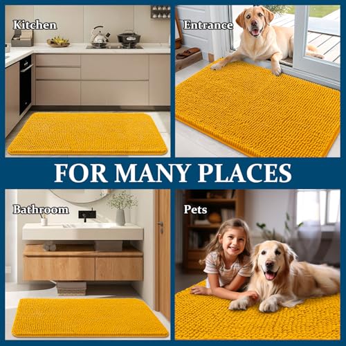 Dog Door Mat for Muddy Paws 48x30 (Golden Yellow / 48" X 30")
