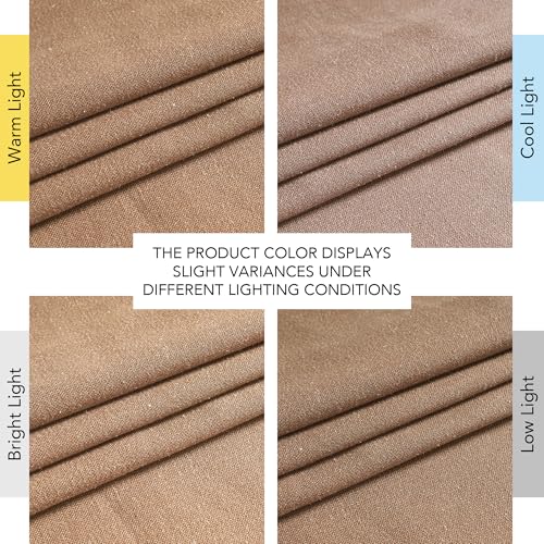 Linen Gold Brown Curtains for Living Room (Gold Brown / 55"W x 96"L (Pack of 2))