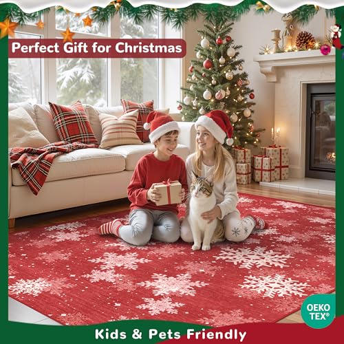 2x3 Christmas Doormat for Entryway (Red/White / 2' x 3' (Rectangular))