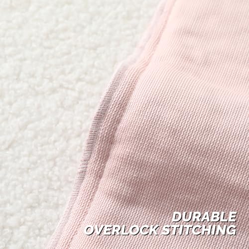 Pack of 2 Faux Fur Teddy Boucle Pillow Covers 24x24 Inch (Pink / 24" x 24" (Pack of 2))