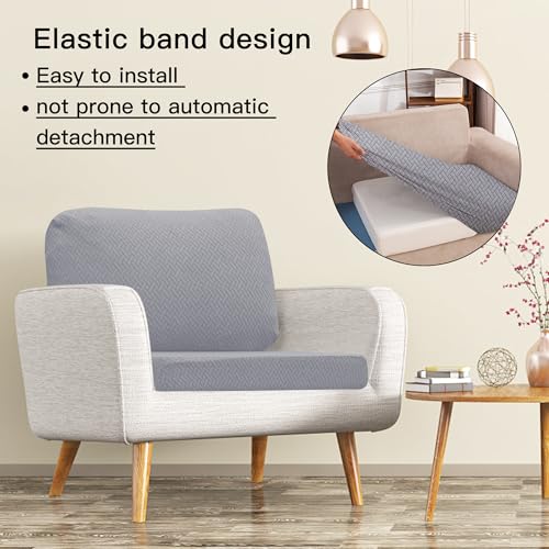 12PCS Patio Cushion Covers.Patio Furniture Couch SeatSlipcovers (.Grey. / 12PCS)