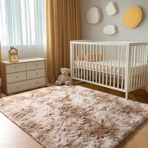 Area Rugs for Bedroom Living Room (Tie-dyed Light Beige / 4' x 6' (Rectangular))