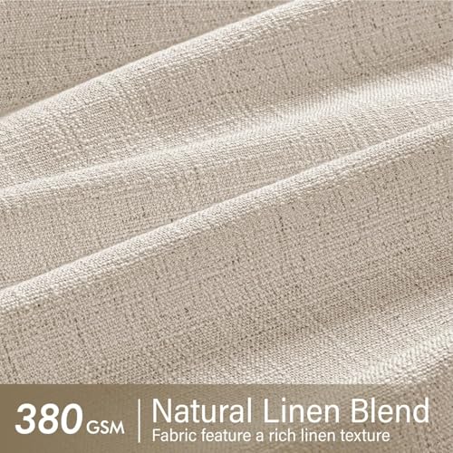 Pinch Pleated Linen Curtains 90 Inches Long 2 Panels Cream Ivory (Linen / 40"W x 90"L (Pack of 2))