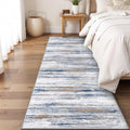 3x7 Washable Runner Rug for Family (Navy/Grey / 3' x 7' (Runner))