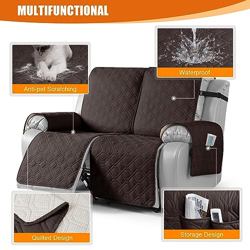 Waterproof Recliner Loveseat Covers Washable (Chocolate / 2 Seater)