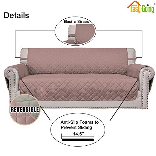 Reversible Couch Cover (Pink/Beige / Medium-XL Loveseat)