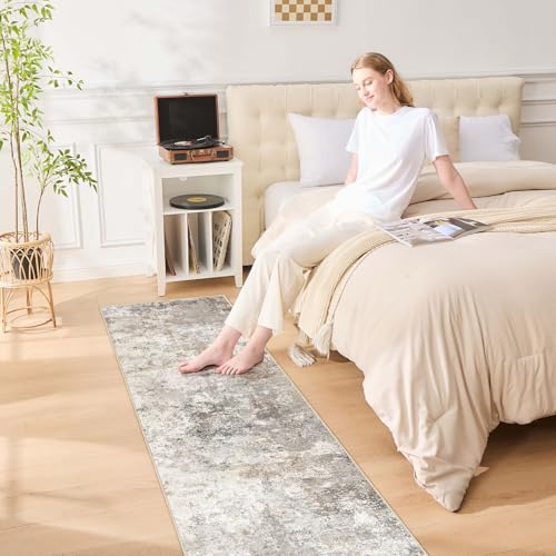 2x8 Washable Runner Rug for Hallway (Brown Grey / 2' x 8' (Runner))