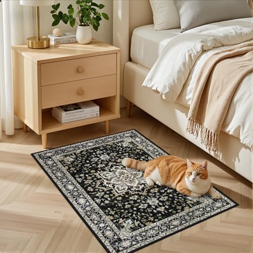 2x3 Area Rugs Living Room (Black Gold / 2' x 3' (Rectangular))