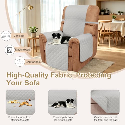 Reversible Recliner Chair Covers (Light Grey/Light Grey / 28'' Recliner)
