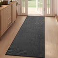 Hallway Runner Rug Woven Washable Long Kitchen Runner Black 2x5 ft (Black / 2' x 5')