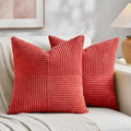 2 Packs Red Decorative Throw Pillow Covers 20x20 Inch for Living Room Couch Bed Sofa (Red / 20" x 20" (Pack of 2))