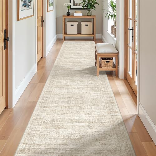 2x12 Runner Rug Non Slip (Beige/Ivory / 2' x 12' (Runner))