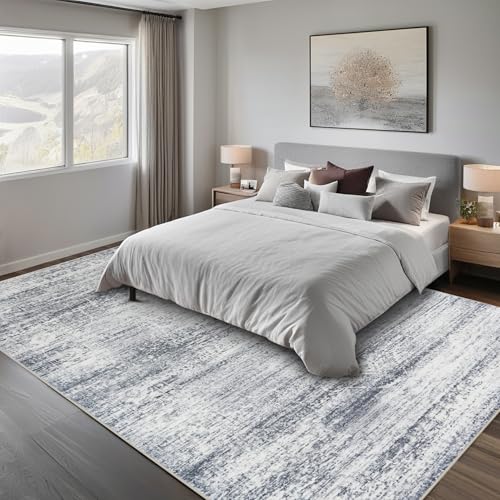 5x7 Washable Area Rugs for Living Room (5' x 7' (Rectangular) / Grey-cream)