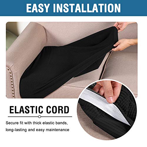 High Stretch Couch Cushion Covers (Black)