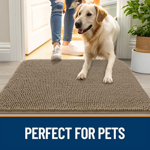 Dog Door Mat for Muddy Paws 70x32 (Tan / 70" X 32")