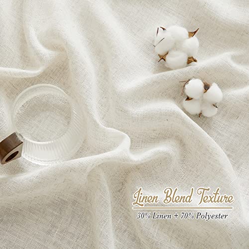 Linen Burlap Curtains for Windows 90 inch Length (52"W x 90"L (Pack of 2) / Linen)